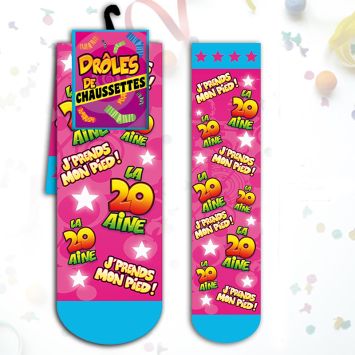 Chaussettes "La 20aine J'Prends Mon Pied !" - Rose