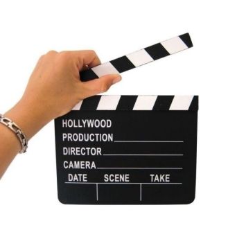 Clap de cinéma en bois - 20 x 18 cm