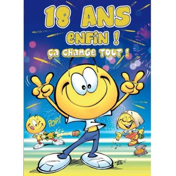 Carte d'Anniversaire Maxi Format avec Enveloppe - 18 ans