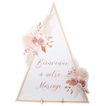 Panneau de bienvenue triangulaire à notre mariage - Collection Coachella | jourdefete.com