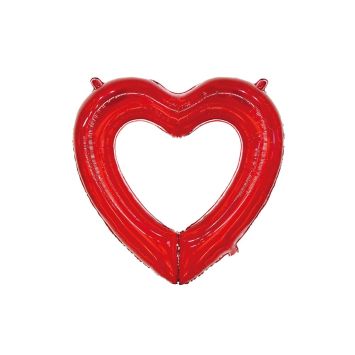 Ballon rouge en forme de cœur à suspendre pour fête romantique ou événement amoureux | jourdefete.com
