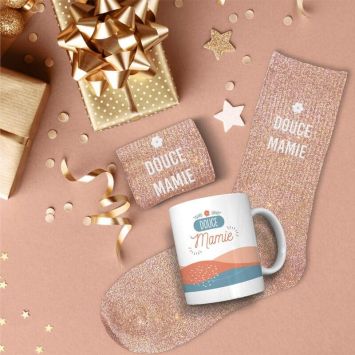 Coffret Cadeau Affectif Mug et Chaussettes - Douce Mamie