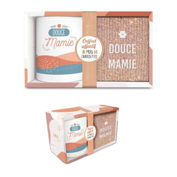 Un coffret composé d'un mug et d'une paire de chaussettes pour votre douce mamie | jourdefete.com