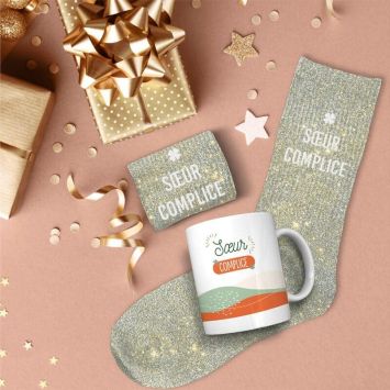 Coffret Cadeau Affectif Mug et Chaussettes - Sœur Complice