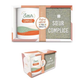 Un coffret composé d'un mug et d'une paire de chaussettes pour votre sœurette | jourdefete.com