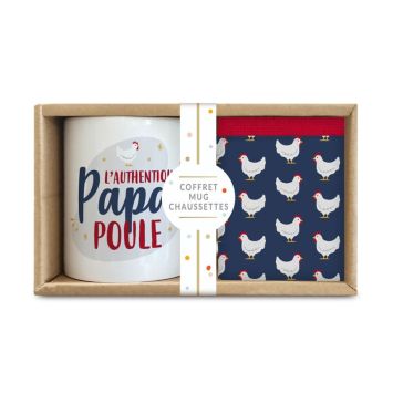 Un coffret composé d'un mug et d'une paire de chaussettes pour votre papa poule | jourdefete.com