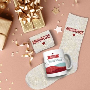 Coffret Cadeau Affectif Mug et Chaussettes - Parfaite Amoureuse