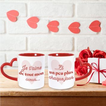 Coffret Duo de mugs - Saint-Valentin - Collection Chéri Chérie