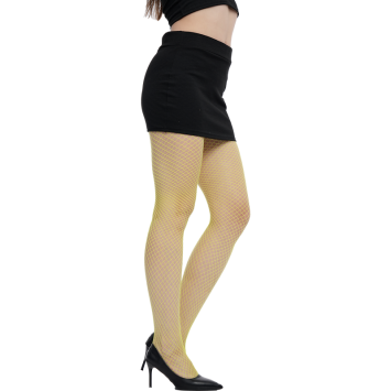 Collants résille jaune fluo pour déguisements et soirées festives | jourdefete.com