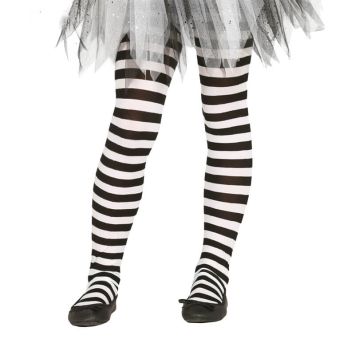 Collants Rayés Blanc et Noir Enfant - Taille 5-9 Ans