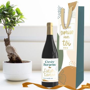 Kit Bouteille Annonce - Cuvée Surprise du Futur Tonton - Collection Annonce de Grossesse