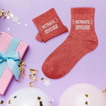 Chaussettes à paillettes "Retraite Joyeuse" pour femme