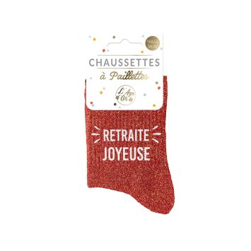 Chaussettes à paillettes "Retraite Joyeuse" pour femme