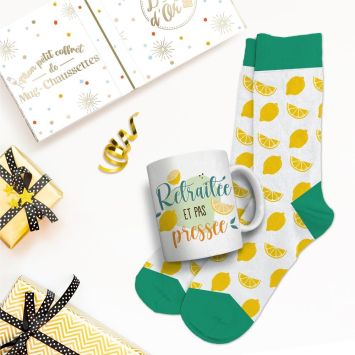 Coffret Mug à paillettes et Chaussettes à paillettes pour départ à la retraite pour femme