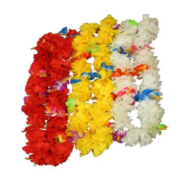 Collier Hawaïen avec fleurs d'Hibiscus - Couleur au Choix