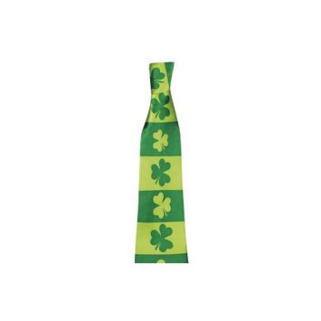 Cravate satinée avec trèfles pour Saint-Patrick - 35 cm