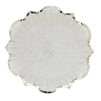 Bol Communion effet lin et or Ø13,5 cm – Lot de 8 | jourdefete.com