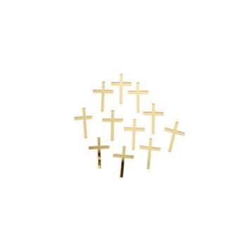 10 Décorations de table - Croix - Plexi Or