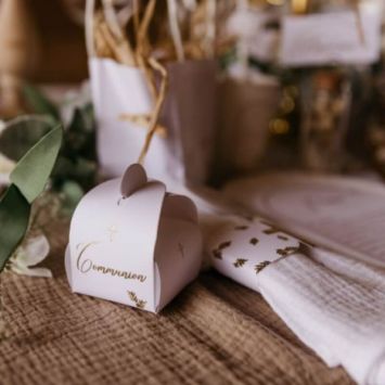 10 Contenants - Collection Communion Pureté Blanc et Or