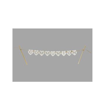 cake topper décoration sur gâteau Communion blanc et argent | jourdefete.com