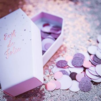 Confettis de Table - Paillettes Rose Gold et Rose Pastel Mat