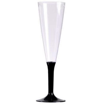 10 Flûtes à Champagne Plastique Pied Noir
