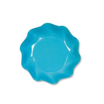 10 Coupelles Vagues en Carton - Turquoise
