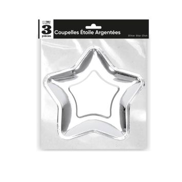 3 coupelles argent etoiles | jourdefete.com
