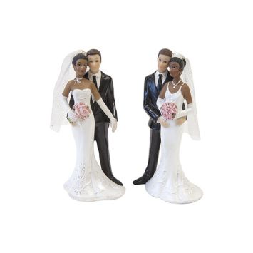 Figurine de couple de mariés mixte avec mariée de couleur | jourdefete.com