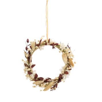 couronnes de fleurs sechees 17 cm taupe | jourdefete.com