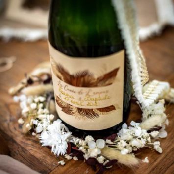 Couronne de fleurs séchées - 17 cm - Taupe