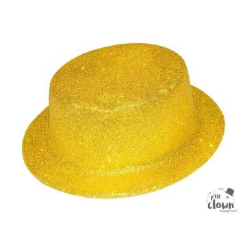Chapeau haut-de-forme doré et pailleté | jourdefete.com