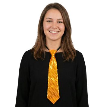 Cravate à sequins fluo - Couleur au choix