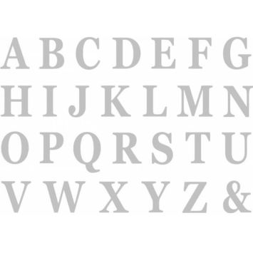 Set de 48 lettres adhésives argentées de 13,5 cm | jourdefete.com