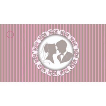 10 Étiquettes Porte-Noms - Mariés Vintage - Rose