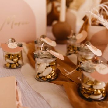 9 Étiquettes Merci + Ruban Satin - Collection Curve