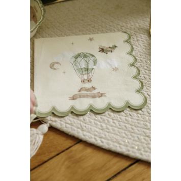 10 serviettes "1er Anniversaire" en papier - 33 x 33 cm - Collection Dans les Nuages