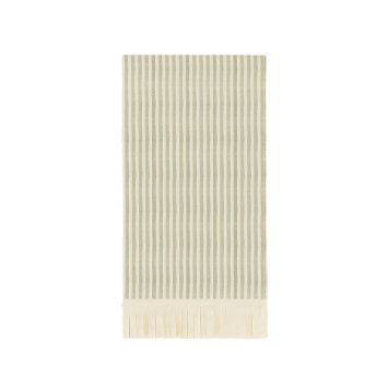 Serviettes rayées taupe crème avec frange – déco 1er anniversaire chic | jourdefete.com