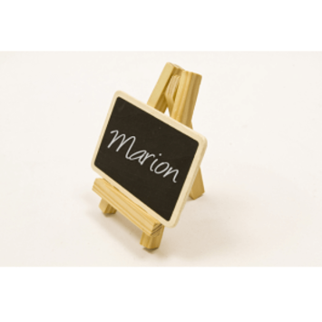 Porte-nom Chevalet en Bois naturel avec Ardoise