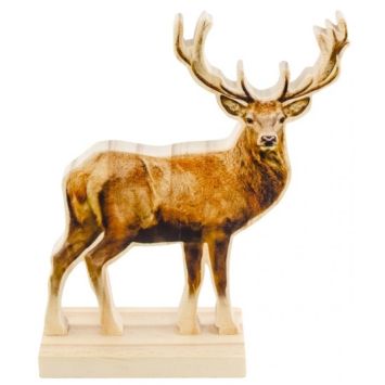 Décoration à Poser Noël - Bois - Cerf | jourdefete.com