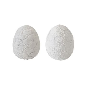 Œuf décoratif en résine aux motifs en relief pour une déco de Pâques élégante | jourdefete.com