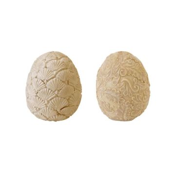 Décoration à poser pour Pâques - Œuf avec motifs en résine - 7 x 5,6 cm - Couleur au choix