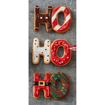 Décoration à suspendre de Noël - Mot "Ho Ho Ho" - 9 x 6,5 cm