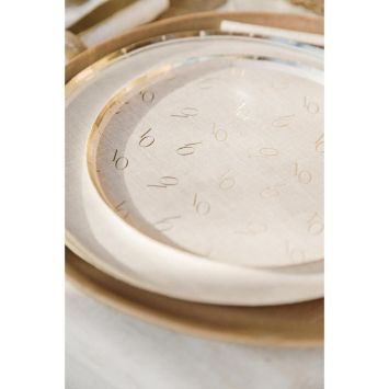 6 assiettes en carton - Diamètre 18 cm - Collection Gold'n Age - Âge au choix