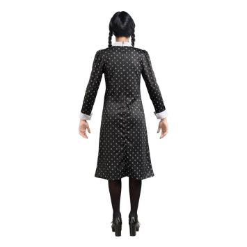Déguisement de Mercredi ® Addams pour adulte - Robe noire à motifs - Taille au choix