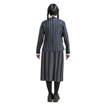 Déguisement de Mercredi ® Addams pour adulte - Uniforme scolaire de Nevermore - Noir / Gris - Taille au choix