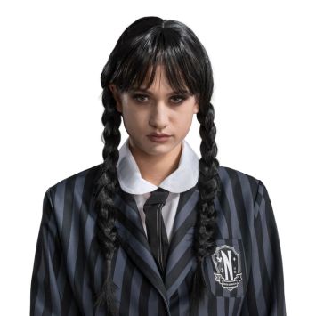 Une perruque idéale pour incarner Mercredi Addams le soir d'Halloween | jourdefete.com