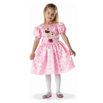 deguisement de Minnie robe rose satinée pour fille | jourdefete.com