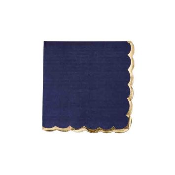 16 serviettes en papier avec dorure - 33 x 33 cm - Couleur au choix