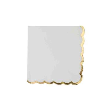 16 serviettes en papier avec dorure - 33 x 33 cm - Couleur au choix